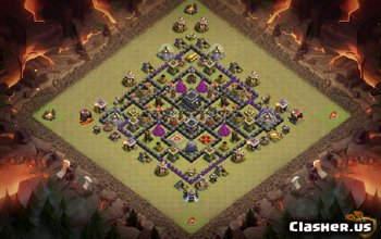 town hall 9, war/trophy base layout #1141