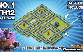 town hall 12, trophy/war base layout #1147