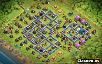 town hall 12, trophy/war base layout #1148