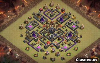 town hall 9, farming base layout #1154