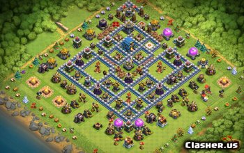 town hall 12, war/trophy base layout #1163