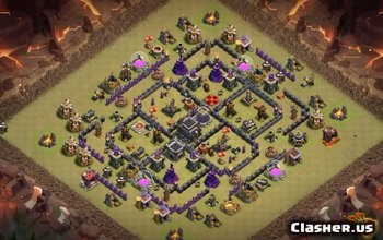 town hall 9, war/farming base layout #1168