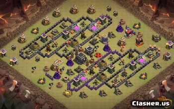 town hall 9, farming base layout #1169