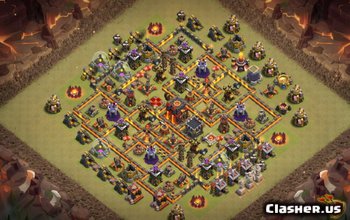 town hall 10, war/trophy base layout #1186