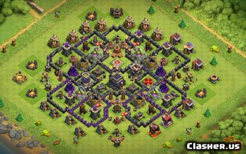 town hall 9, trophy/farming base layout #1195