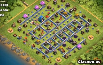 town hall 12, war/trophy base layout #1199