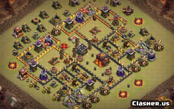 town hall 10, war/trophy base layout #1200