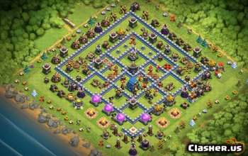 town hall 12, trophy/war base layout #1201