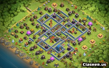 town hall 12, trophy/war base layout #1207