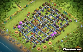 town hall 12, war/trophy base layout #1228