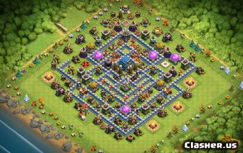 town hall 12, war/trophy base layout #1229