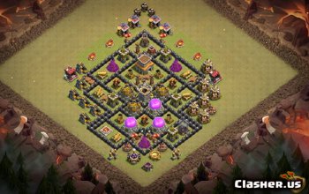 town hall 8, war/trophy base layout #1239