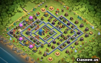 town hall 12, war/trophy base layout #1243