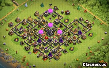 town hall 9, trophy/farming base layout #1247