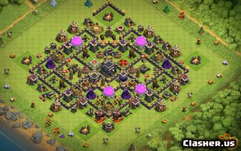 town hall 9, trophy/farming base layout #1249