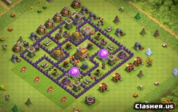 town hall 7, trophy/farming base layout #1250