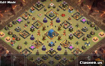 town hall 12, war/trophy/hybrid base layout #1255