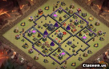 town hall 9, war/trophy base layout #1268