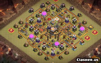 town hall 11, war/farming base layout #1277