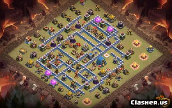 town hall 12, war/trophy base layout #1287