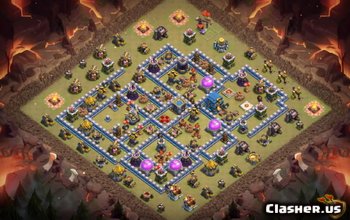 town hall 12, war/trophy base layout #1289