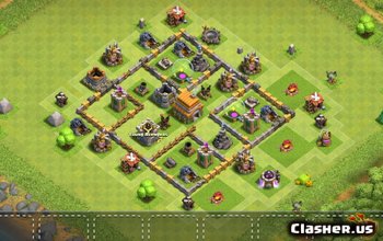 town hall 6, war/trophy/farming base layout #1309