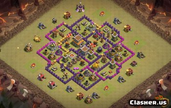 town hall 8, war/trophy base layout #1320