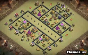 town hall 8, war/trophy/hybrid base layout #1321