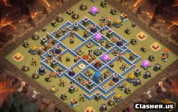 town hall 12, war/trophy base layout #1323