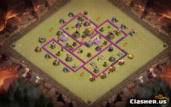 town hall 7, war/trophy base layout #1325