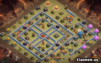 town hall 12, war/trophy base layout #1328