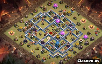 town hall 12, war/trophy base layout #1331