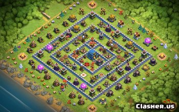 town hall 12, war/trophy base layout #1334