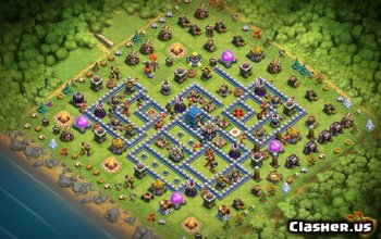 town hall 12, war/trophy base layout #1340