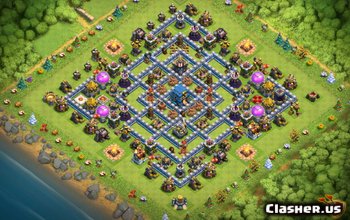 town hall 12, trophy/war base layout #1341