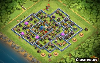 town hall 12, farming base layout #1342