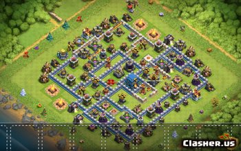 town hall 12, war/trophy base layout #1347