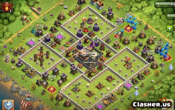 town hall 11, war/trophy/hybrid base layout #1351