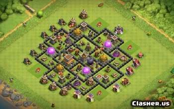 town hall 8, farming/trophy/war base layout #1362