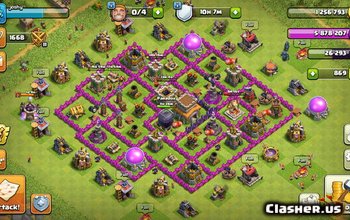 town hall 8, farming/trophy base layout #1369