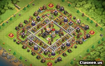 town hall 11, farming/trophy base layout #1370