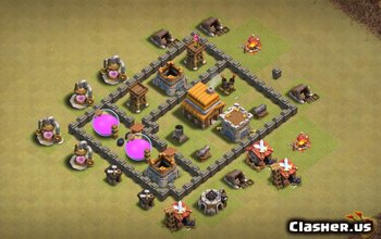 town hall 4, farming base layout #1450