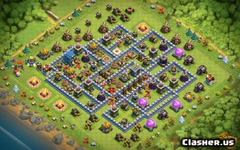 town hall 12, war/trophy base layout #1477