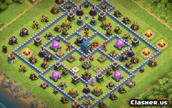 town hall 12, farming/trophy/war base layout #1485