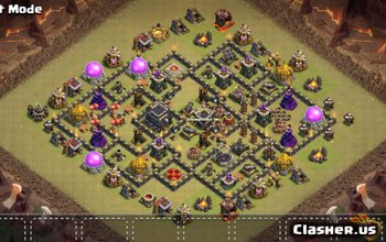 town hall 9, war/trophy base layout #1496