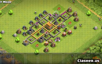 town hall 6, war/trophy base layout #1524