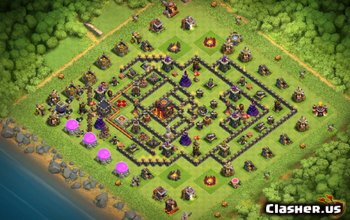 town hall 10, war/trophy base layout #1529