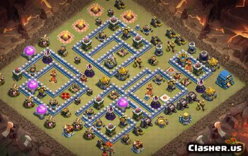 town hall 12, war/trophy base layout #1534