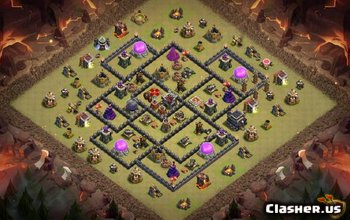 town hall 9, war/trophy base layout #1864