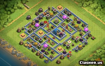 town hall 12, war/farming/trophy base layout #1985